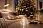 Candle holder MagicHome Christmas, small glass, silver, tree, 6x7 cm