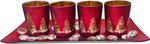Candle holder MagicHome Christmas, on a tray, for tea lights, red, 28x14x6.5 cm