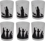 Candleholder MagicHome Christmas, milky, mix of 2 patterns, 5.5x6.5 cm