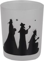 Candleholder MagicHome Christmas, milky, mix of 2 patterns, 5.5x6.5 cm