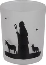 Candleholder MagicHome Christmas, milky, mix of 2 patterns, 5.5x6.5 cm