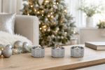 Candle holder MagicHome Christmas, for tea lights, with gems, 5x3.5 cm