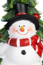 Decoration MagicHome Christmas, Snowman with tree, 10 x 9.5 x 20 cm