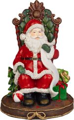 Dekorácia MagicHome Vianoce, Santa na tróne, 14x14x20 cm