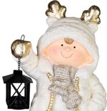 Decoration MagicHome Christmas, Boy with lamp, 16.5x23x42 cm