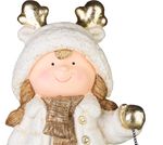 Decoration MagicHome Christmas, Girl with lamp, 15x22.8x40 cm