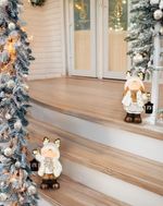 Decoration MagicHome Christmas, Boy with lamp, 22.8 x 15 x 40 cm