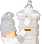 Decoration MagicHome Christmas, Boy with mailbox, LED, 14.5x22.5x39 cm