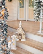 Dekoráció MagicHome Karácsony, kisfiú postaládával, LED, 14.5x22.5x39 cm