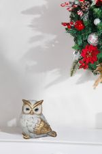 Decoration MagicHome Christmas, Owl, 7x9x9.5 cm