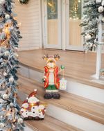 Dekorácia MagicHome Vianoce, vianočný sob s lampášom, LED, 17x22x43 cm