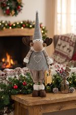 Decoration MagicHome Christmas, Reindeer, boy, 13x21x53 cm