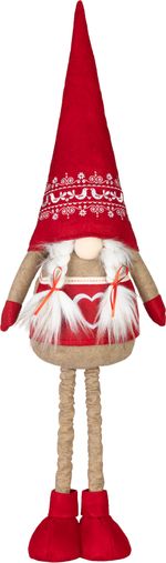 Decoration MagicHome Christmas, Dwarf, Girl with pull-out legs, 21 x 13 x 90 cm