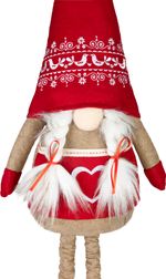 Decoration MagicHome Christmas, Dwarf, Girl with pull-out legs, 21 x 13 x 90 cm