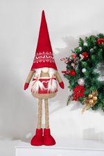 Decoration MagicHome Christmas, Gnome, Girl with extendable legs, 13x21x90 cm