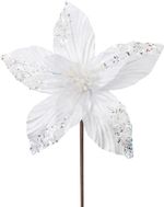 Kvet MagicHome Vianoce, poinsettia, biely, 20 cm, veľkosť kvetu: 21 cm
