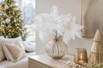 Kvet MagicHome Vianoce, poinsettia, biely, 20 cm, veľkosť kvetu: 21 cm