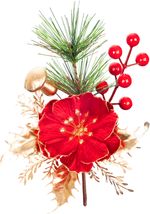 Christmas Flower MagicHome, poppy, with pine needles, red