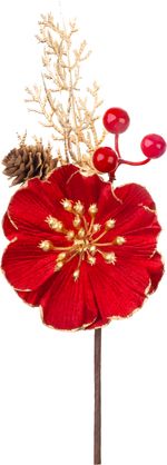 Christmas Flower MagicHome, poppy, with pine cone, red