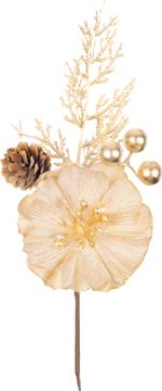 Christmas Flower MagicHome, poppy, with pine cone, champagne