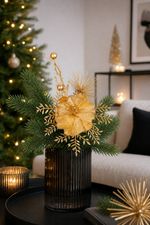 Christmas Branch MagicHome, with poppy, gold