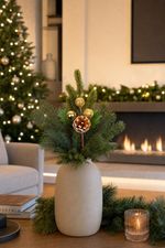 Christmas Branch MagicHome, with pine cone, gold, 32 cm