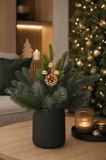 Christmas Branch MagicHome, with pine cone, gold, 32 cm