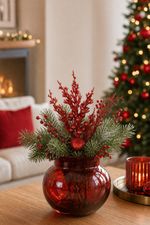 Christmas Branch MagicHome, with bauble, red, 31 cm