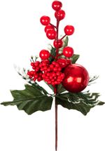 Virág MagicHome Vianoce, karácsonyi, magyal bogyókkal, 22 cm