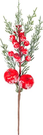 Christmas Branch MagicHome, with berries, flocked, 31 cm