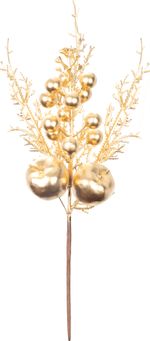 Christmas Branch MagicHome, with berries, gold, 28 cm