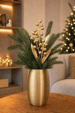 Christmas Flower MagicHome, skimmia, gold, 30 cm