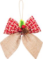 Christmas Decoration MagicHome, bow, with pine cone