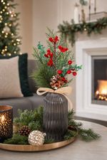 Sprig MagicHome Christmas, with pinecone, with berries