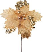Flower MagicHome Christmas, poinsettia, with baubles, gold