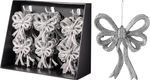 Decoration, Bow, silver, 13 cm, sellbox 36pcs