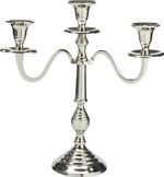 Candle holder, silver, 30 cm, mix of designs