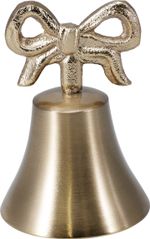 Bell, with bow, gold, 6x9 cm, mix of designs
