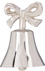 Bell, with bow, silver, 6x9 cm, mix of designs