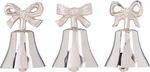 Bell, with bow, silver, 6x9 cm, mix of designs