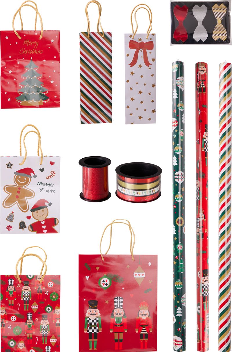 Baliaci papier a tašky, vianočný set