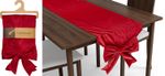 Stole, table runner, with bow, velvet, red, 33x240 cm