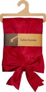 Stole, table runner, with bow, velvet, red, 33x240 cm