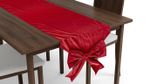 Stole, table runner, with bow, velvet, red, 33x240 cm