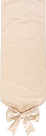 Table stole, table runner, with bow, velvet, beige, 33x240 cm
