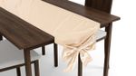 Table stole, table runner, with bow, velvet, beige, 33x240 cm