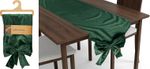 Table runner, stole, with bow, velvet, green, 33x240 cm