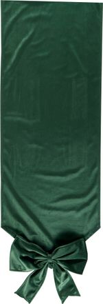 Table runner, stole, with bow, velvet, green, 33x240 cm