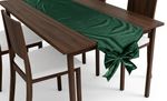 Table runner, stole, with bow, velvet, green, 33x240 cm