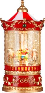 Dekoráció MagicHome Karácsony, Körhinta, LED meleg fehér, 3xAA, 12,3x12,3x24,5 cm